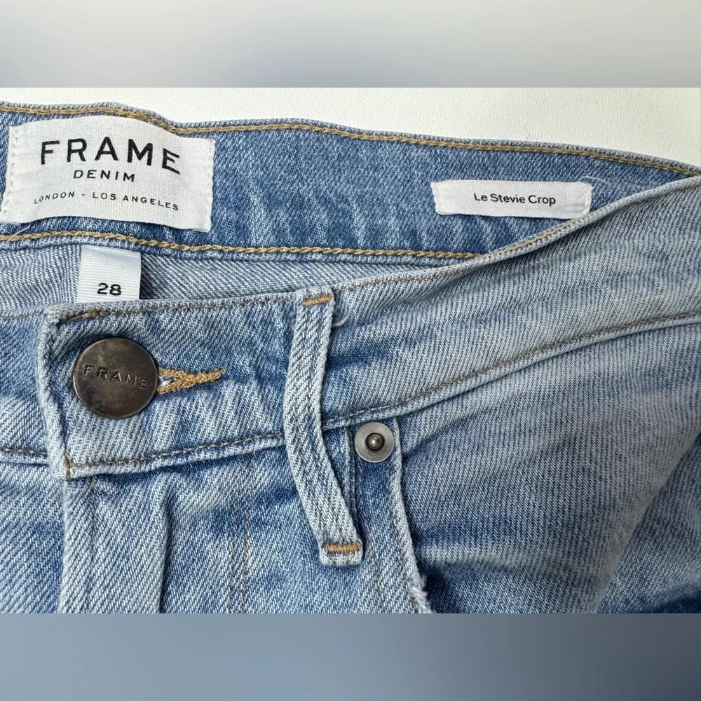 Frame Denim Le Stevie Crop Casbah Distressed Ankle Jeans Size 28 - Picture 4 of 9